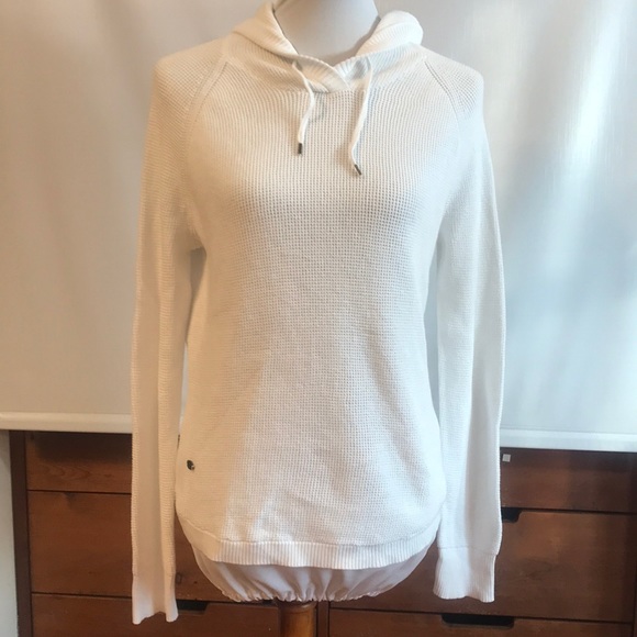 Lauren Ralph Lauren Sweaters - Lauren Ralph Lauren white waffle knit hoodie sweater